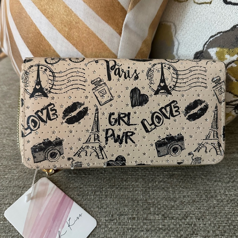 Blush Kiss Chic‎ Parisian  Women's Clutch With Double Zipper Compartments New - Picture 11 of 16